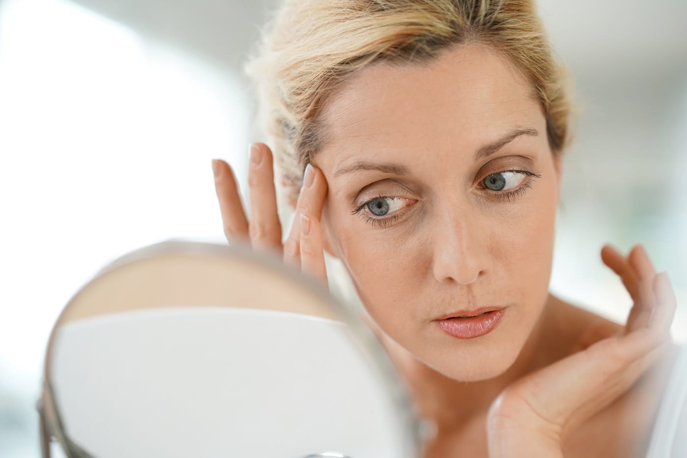 Close-up wellness portrait highlighting healthy skin.